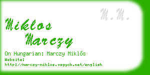 miklos marczy business card